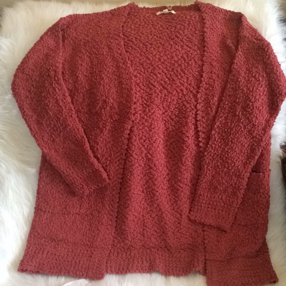 🌷 Dusty Rose Chunky Knit Popcorn Cardigan - Picture 3 of 5